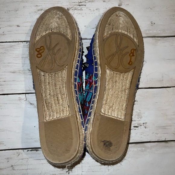 Sam Edelman Blue Linsley Beaded Studded Espadrille 6.5 - Picture 6 of 7